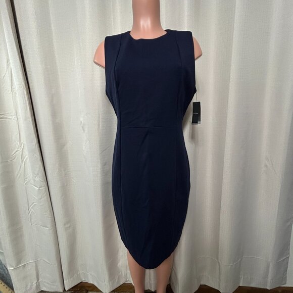 Liverpool Sleeveless Sheath Dress Women's Size 8 / 29 Petite Cadet Blue NWT - Picture 1 of 10